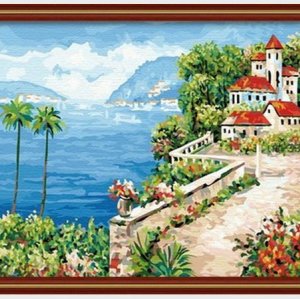 Good quality Diy oil Paint by numbers G141 seascape painting on canvas