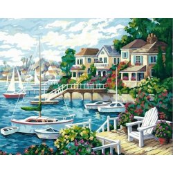 gute qualität diy Öl malen nach zahlen G170 seelandschaft Stadt Landschaft