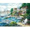 Good quality Diy oil Paint by numbers G170 seascape town landscape