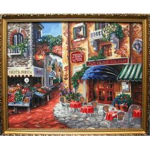 G171 Town early in the morning town landscape paint by numbers for home deor