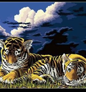 Diy pintura al óleo by números GT037 imagen del tigre diseño animal pintura de acrílico en la lona yiwu ventas al por mayor