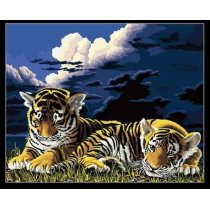 Diy oil painting by numbers GT037 tiger picture animal design acrylic painting on canvas yiwu wholesales