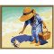 G019 little girl photo canvas oil painting seascape painting on canvas wholesales painting with numbers