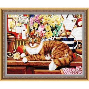 großhandel diy malerei mit Zahlen g030 katze design tierbilder malerei auf leinwand zu malen Junge jia cai tian yan
