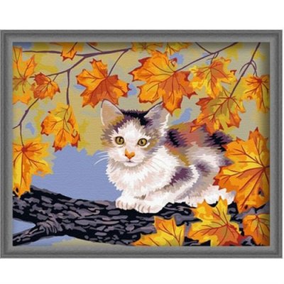 Imagen del gato animal diseño pintura al óleo para colorear por números ventas al por mayor de diy pintura al óleo por números