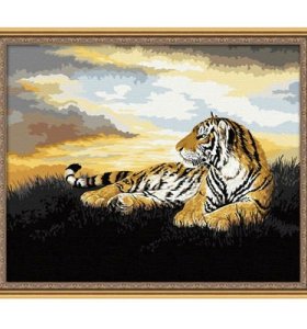 G035 tiger picture animal design oiil painting by number on canvas yiwu wholesales paint boy brand
