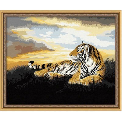 G035 tiger bild tier-design oiil malen nach zahlen auf leinwand yiwu großhandel malen junge marke