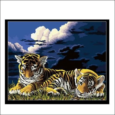 Tigre pintura de la lona ventas al por mayor pintura por números de dibujos de animales pintura en la lona kit