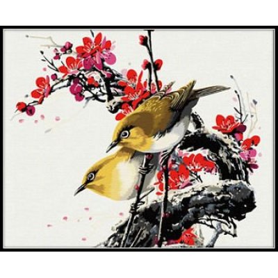 wholesales diy painting with numbers G040 flower and bird design painting on canvas jia cai tian yan brand