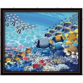 Moderno diseño de los pescados de bellas artes pintura al óleo ventas al por mayor diy pintura por números