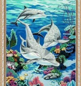 wholesales diy oil painting seascape fish photo design canvas oil painting by numbers yiwu painting factory