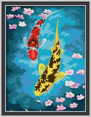 G050 fish design acrylic canvas painting wholesales diy paint with numbers