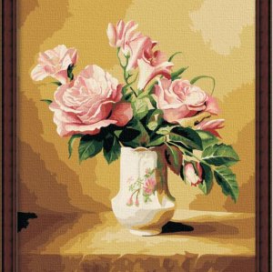 flower picture design canvas oil painting wholesales paint by numbers
