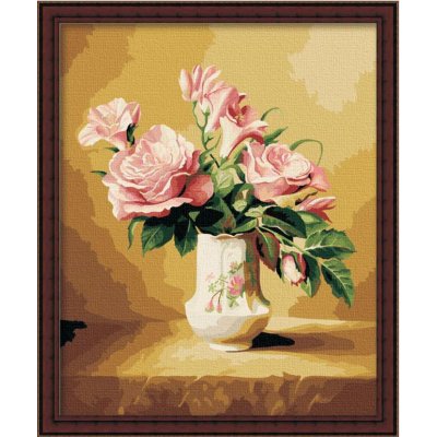 Imagen de la flor del diseño de la lona pintura al óleo ventas al por mayor pintura por números