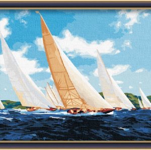 seascape modern canvas oil painting wholesales diy painting by numbers