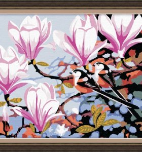 Ventas al por mayor diy imagen de la flor pintura pintura en la lona de la fábrica de yiwu