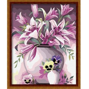 G073 flower and vase picture design painting on canvas wholesales painting with numbers