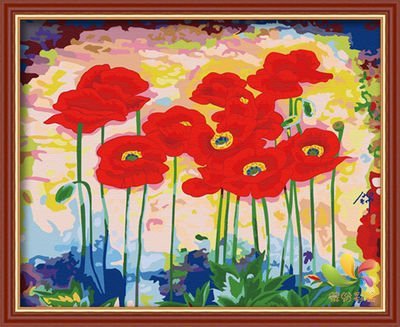 wholesales diy oil painting with numbers factory new flower design oil painting