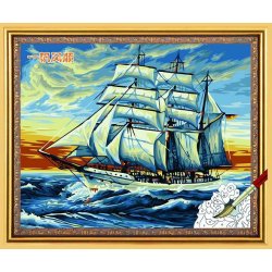 großhandel diy malen nach zahlen seascape leinwand Ölgemälde g077