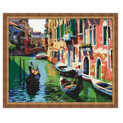wholesales painting with numbers G086 city landscape oil painting on canvas