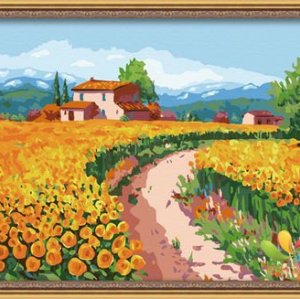 wholesales diy oil painting with numbers-landscape oil painting beginner kit