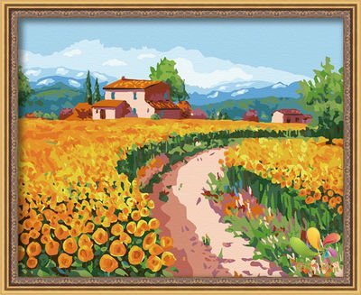 wholesales diy oil painting with numbers-landscape oil painting beginner kit