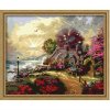 G097 house landscape oil painting on canvas wholesales diy paint with numbers