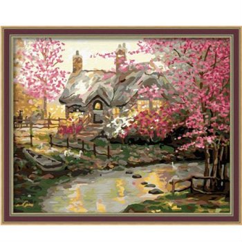 wholesales diy painting with numbers G100 flower house acrylic painting jia cai tian yan painti boy brand