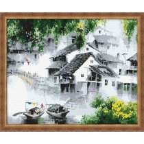 G104 village landscape canvas painting by numbers wholesales diy paint with numbers