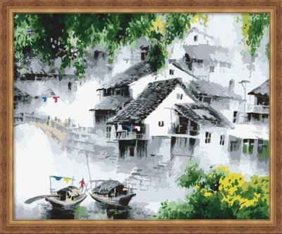 G104 village landscape canvas painting by numbers wholesales diy paint with numbers