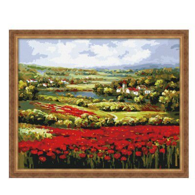 G113 pintura al óleo abstracta de la flor con la imagen ventas al por mayor pintura con números