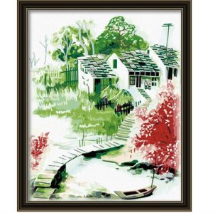 G112 village naturel painting on canvas kit wholesales paint with numbers
