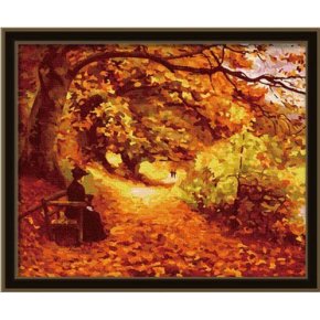 großhandel malen mit Zahlen g116 herbst einsam design malerei auf leinwand