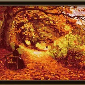 wholesales paint with numbers G116 autumn lonely design painting on canvas