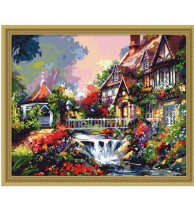 wholesales diy paint by numbers G102 garden landscape painting