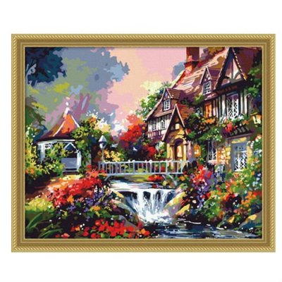 wholesales diy paint by numbers G102 garden landscape painting