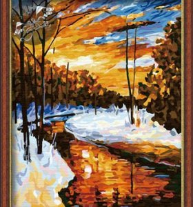 wholesales diy painting with numbers G129 winter landscape canvas painting jia cai tian yan