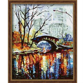Paisaje de la pintura abstracta en la lona, Pintura por números ventas al por mayor diy pintura