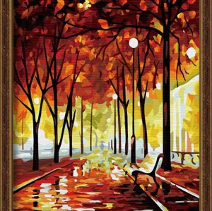 G127 yiwu factory canvas oil painting abstract lonely painting by numbers