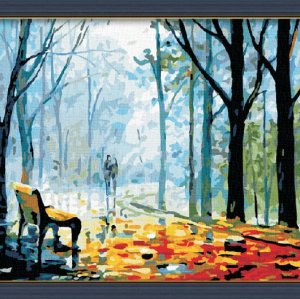 G130 lonely road tree picture oil canvas painting wholesales diy paint with numbers