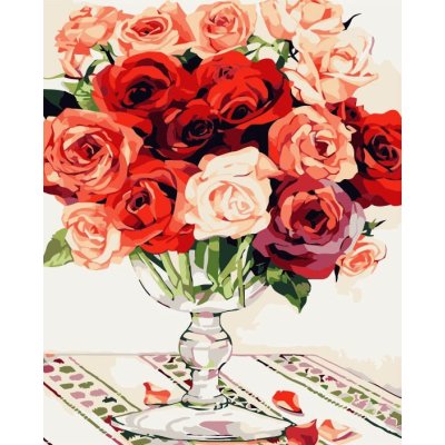 G139 flor de rose pintura acrílica pintura al óleo en la lona ventas al por mayor pintura con números