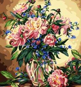 wholesales diy paint with numbers G142 oil painting with flower and vase pictures