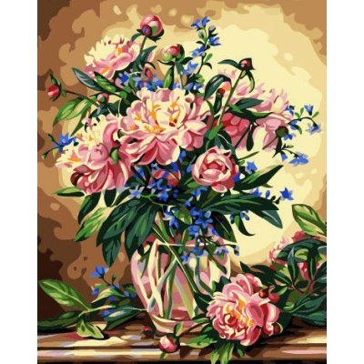 wholesales diy paint with numbers G142 oil painting with flower and vase pictures