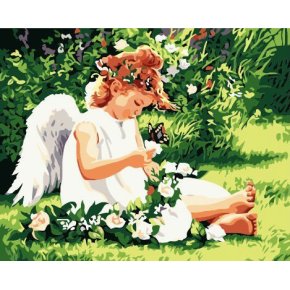Ventas al por mayor pintura con números G151 diseño ángel foto lienzo pintura