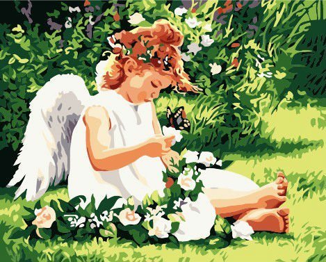 wholesales painting with numbers G151 angel design picture canvas painting