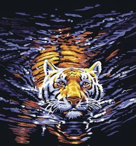 G158 animal design tiger picture handmaded canvas oil painting paint boy brand