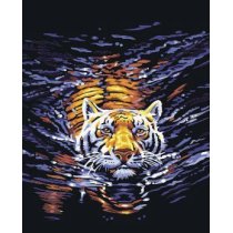 G158 animal design tiger picture handmaded canvas oil painting paint boy brand