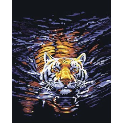 G158 animal design tiger picture handmaded canvas oil painting paint boy brand