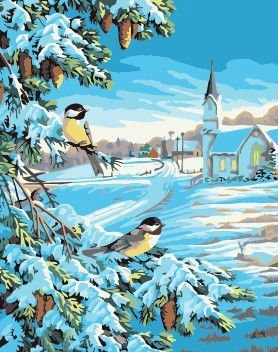 ventas al por mayor de bricolaje pintura por números de nieve de la ciudad de paisaje pinturas al óleo