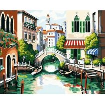 wholesales diy painting with numbers G179 towm landscape canvas oil painting jia cai tian yan paint boy